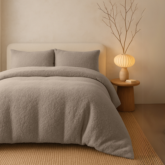 Dekbedovertrek set Teddy™ Katoen Ebony Taupe