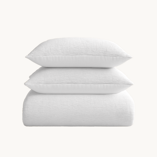 Dekbedovertrek set Micro Mousseline Wit