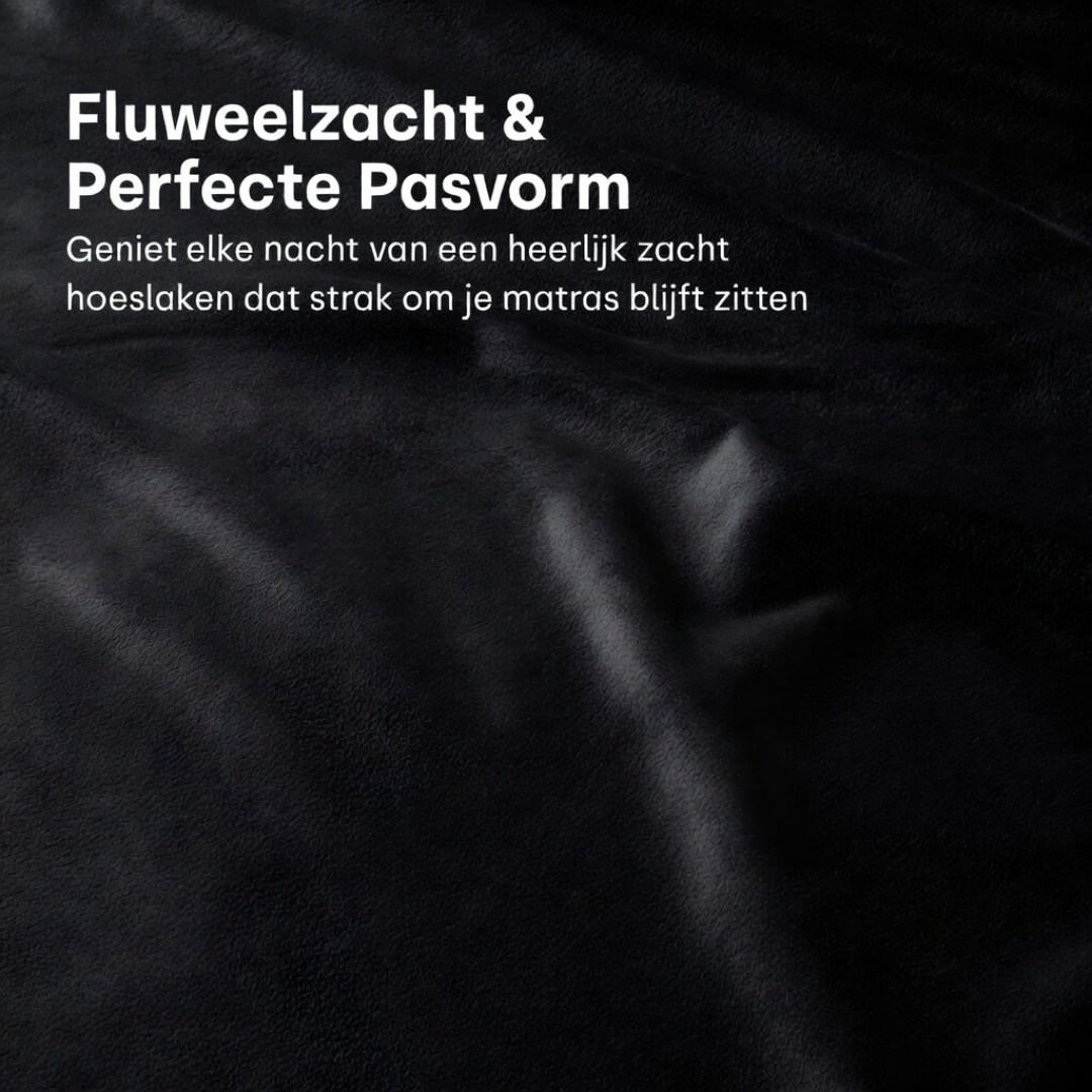 Matras Hoeslaken Velvet  Obsidian Black