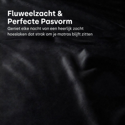 Matras Hoeslaken Velvet  Obsidian Black