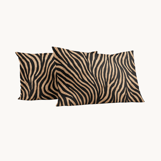 Kussenslopen Mat Satijn Tiger Black Gold 60x70 cm 2-Pack
