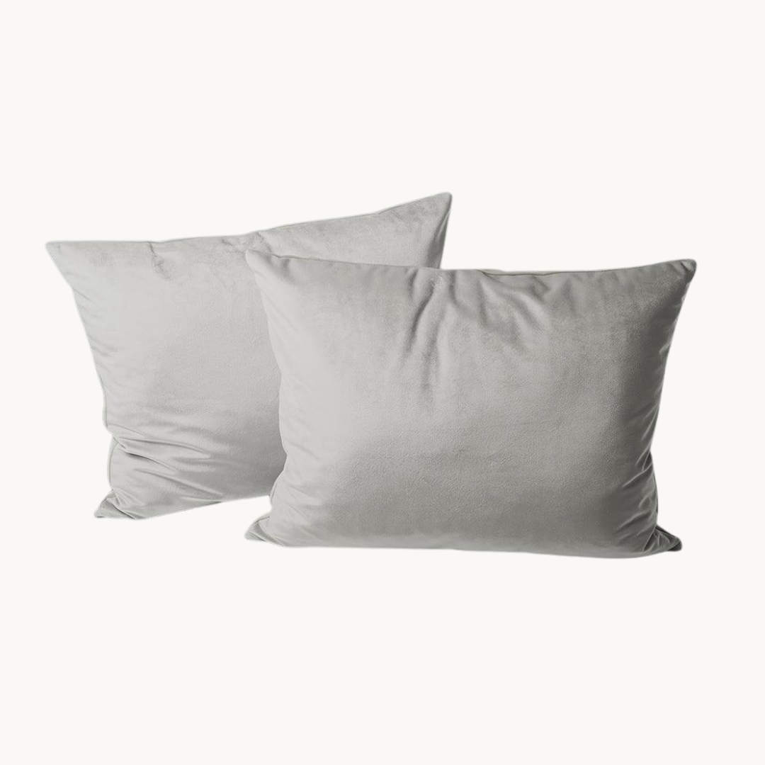 Kussenslopen Fluweel/Velvet Stone Grey 60x70 cm 2-pack