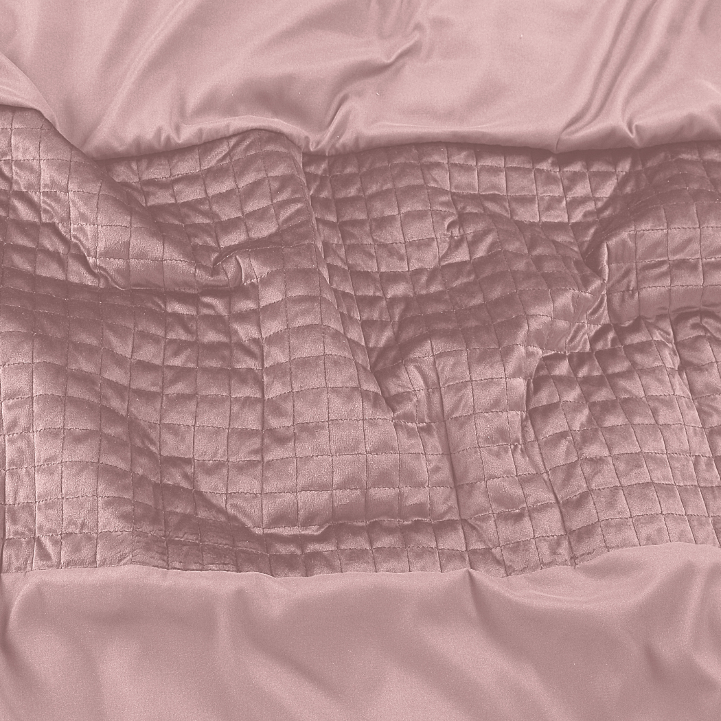 Dekbedovertrek set Velvet Border Chai Latte Pink