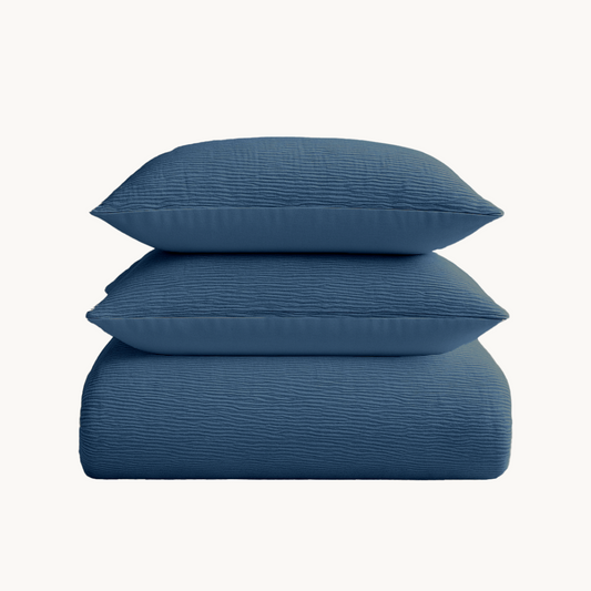 Dekbedovertrek set Micro Mousseline Petrol