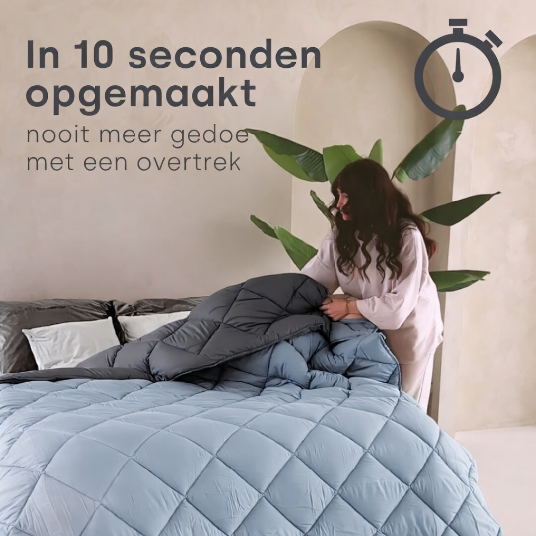 Y-NOT All Year Dekbed Licht Blauw / Antraciet