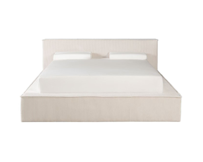 Amore Cozy Teddyrib bed met Opbergruimte + Hybrid Pocket 500 Matras - Nº24 - Pearl White