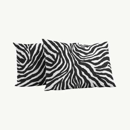 Kussenslopen Mat Satijn Tiger Black Silver 60x70 cm 2-Pack