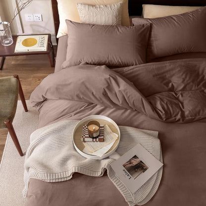 Dekbedovertrek set Fluweel / Velvet™ Coffee Brown