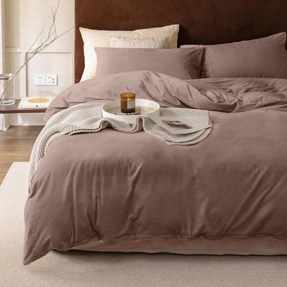 Dekbedovertrek set Fluweel / Velvet™ Coffee Brown