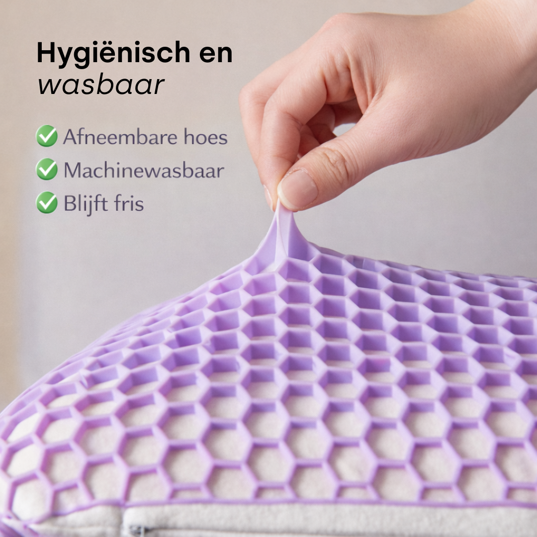 Detail van de Airflow ventilatiekanalen in het Y NOT Dreampillow kussen
