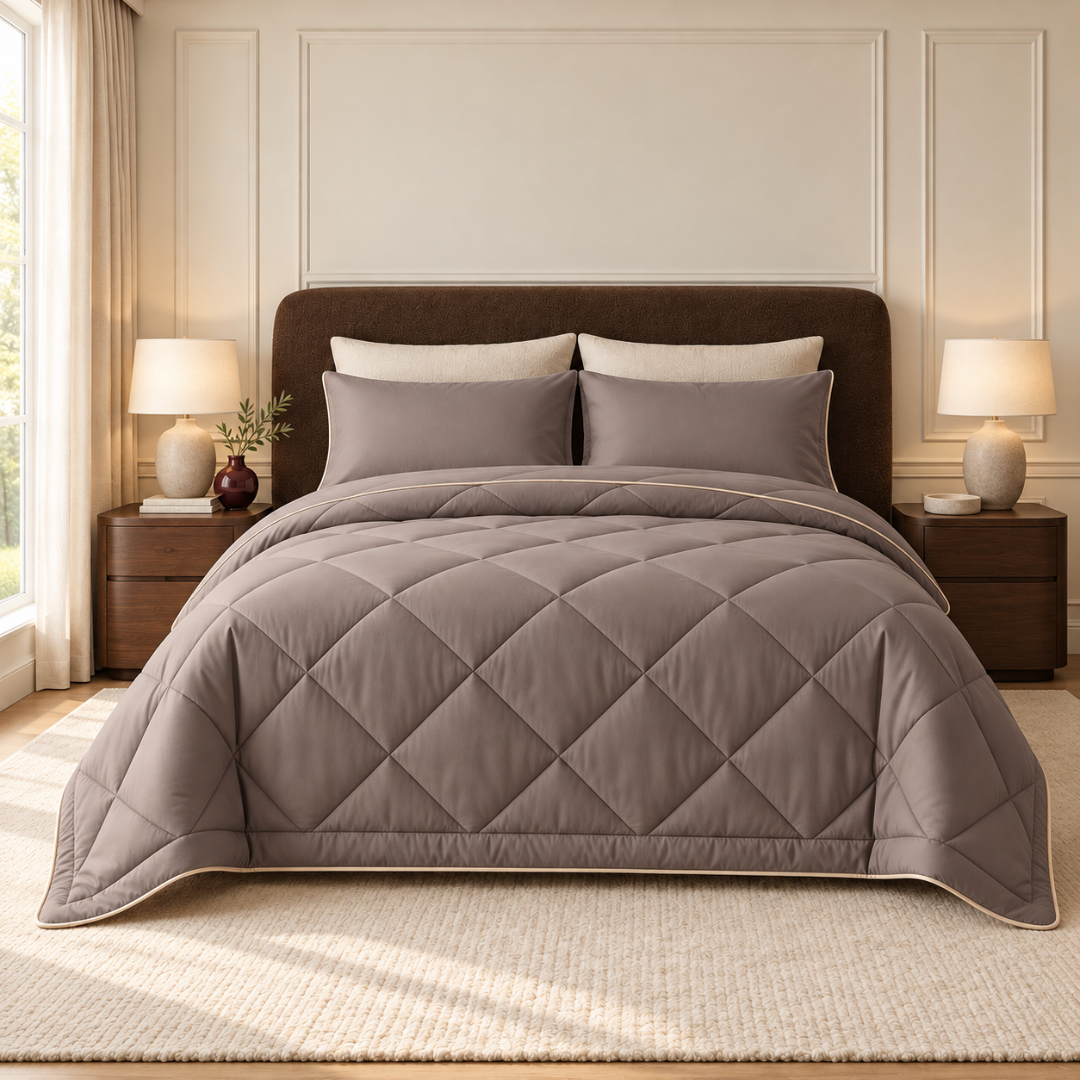 Y-NOT Premium Bamboe Dekbed Taupe/Grey