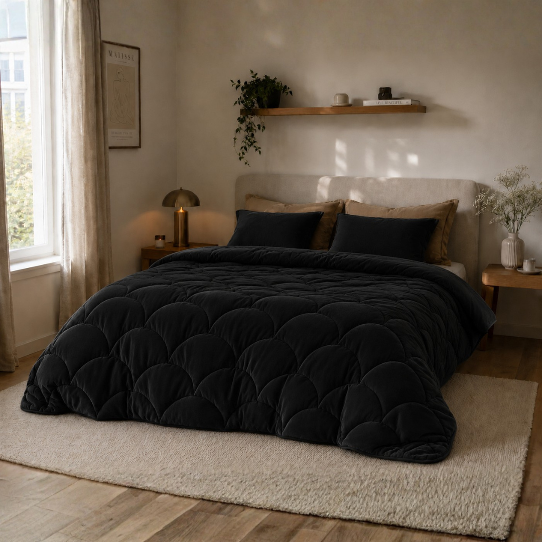Y-NOT Velvet Dekbed Zwart