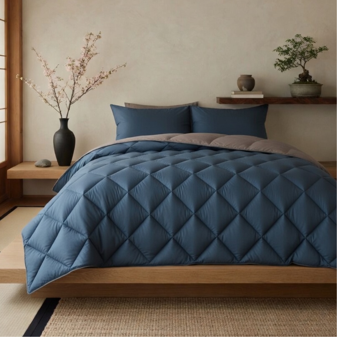 Y-NOT All Year Dekbed Bluestone / Taupe