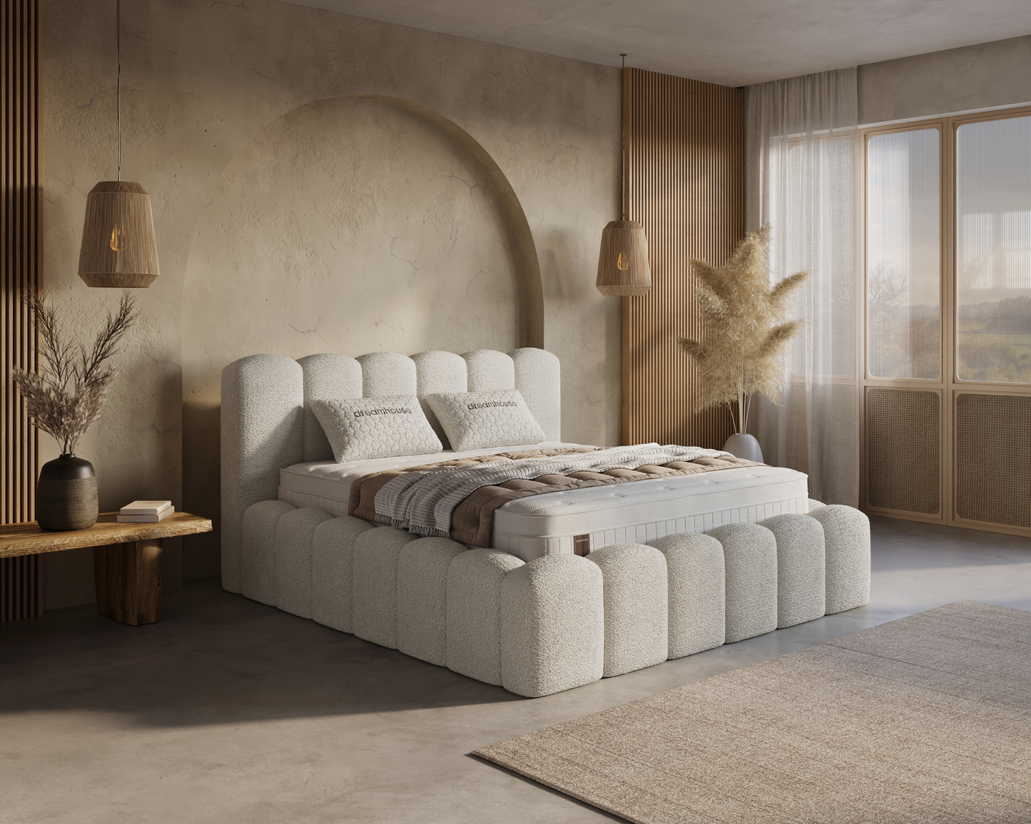 Pure Harmony bed met Opbergruimte + Hybrid Pocket 500 Matras  - Nº06 - Beige