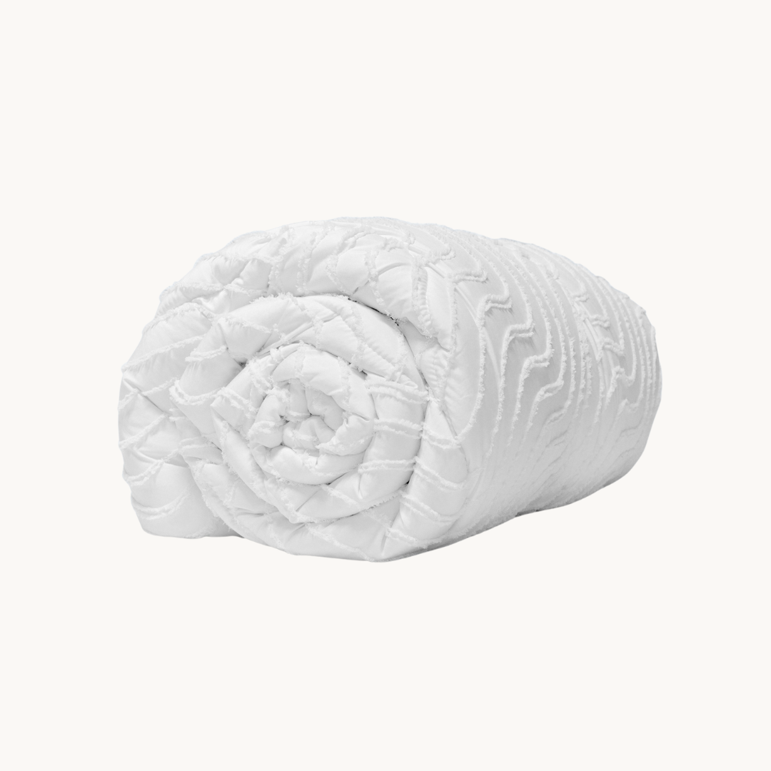 Dekbed Zonder Overtrek Japandi Waves White
