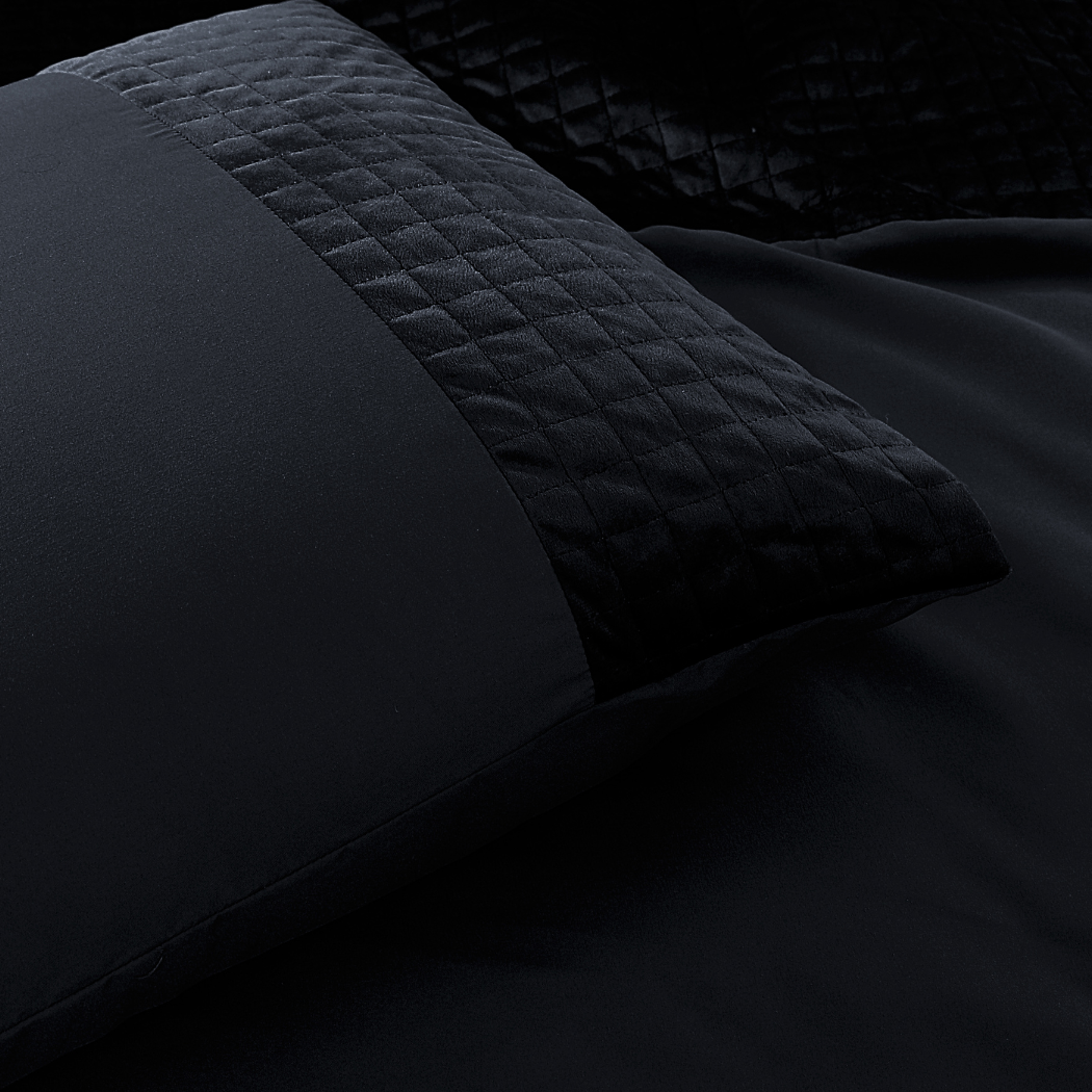 Dekbedovertrek set Velvet Border Obsidian Black
