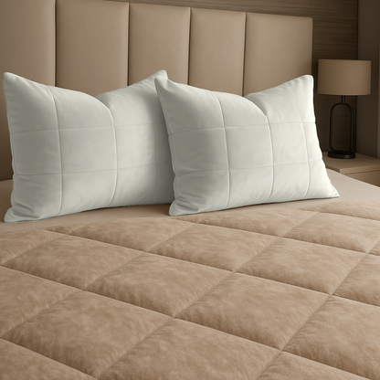 Kussenslopen Vol & Gevoerd Velvet Pearl White  2-Pack 60x70 cm