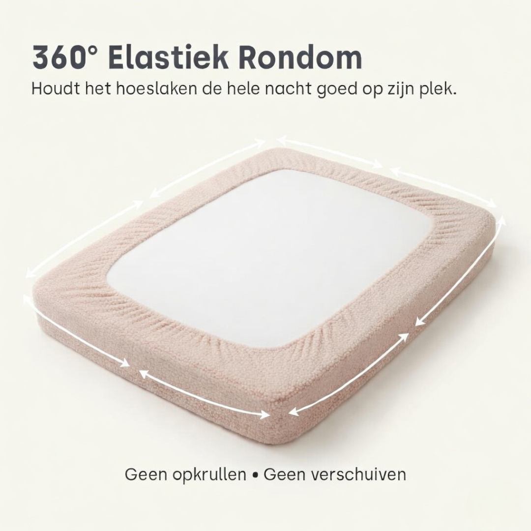 Matras Hoeslaken Teddy - Blush Pink