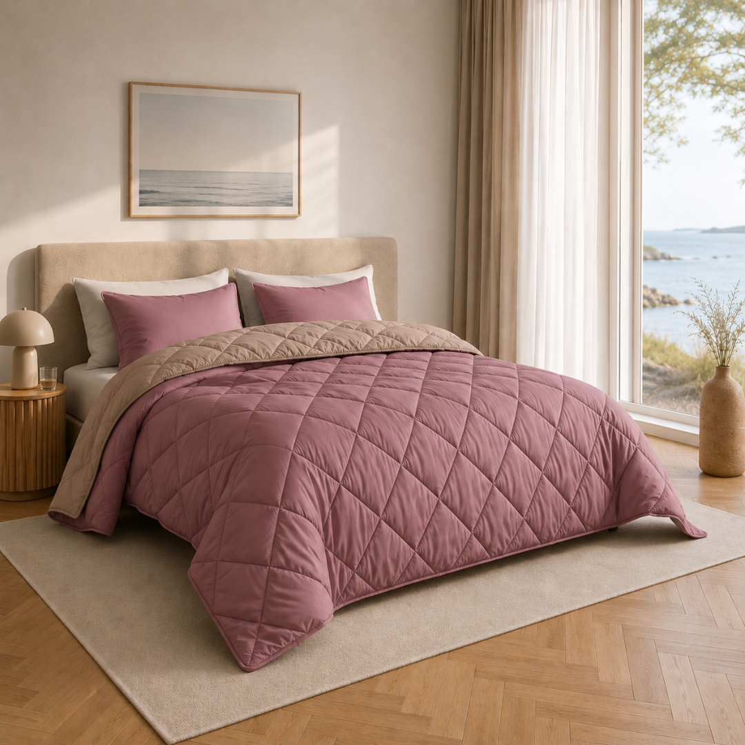 Y-NOT Zomerdekbed Taupe / Old Pink