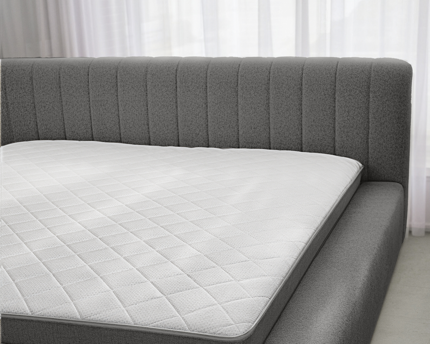 Adore Ledikant Edira Antraciet - Modern laag zweefbed -Nº19 Caviar Dark Gray