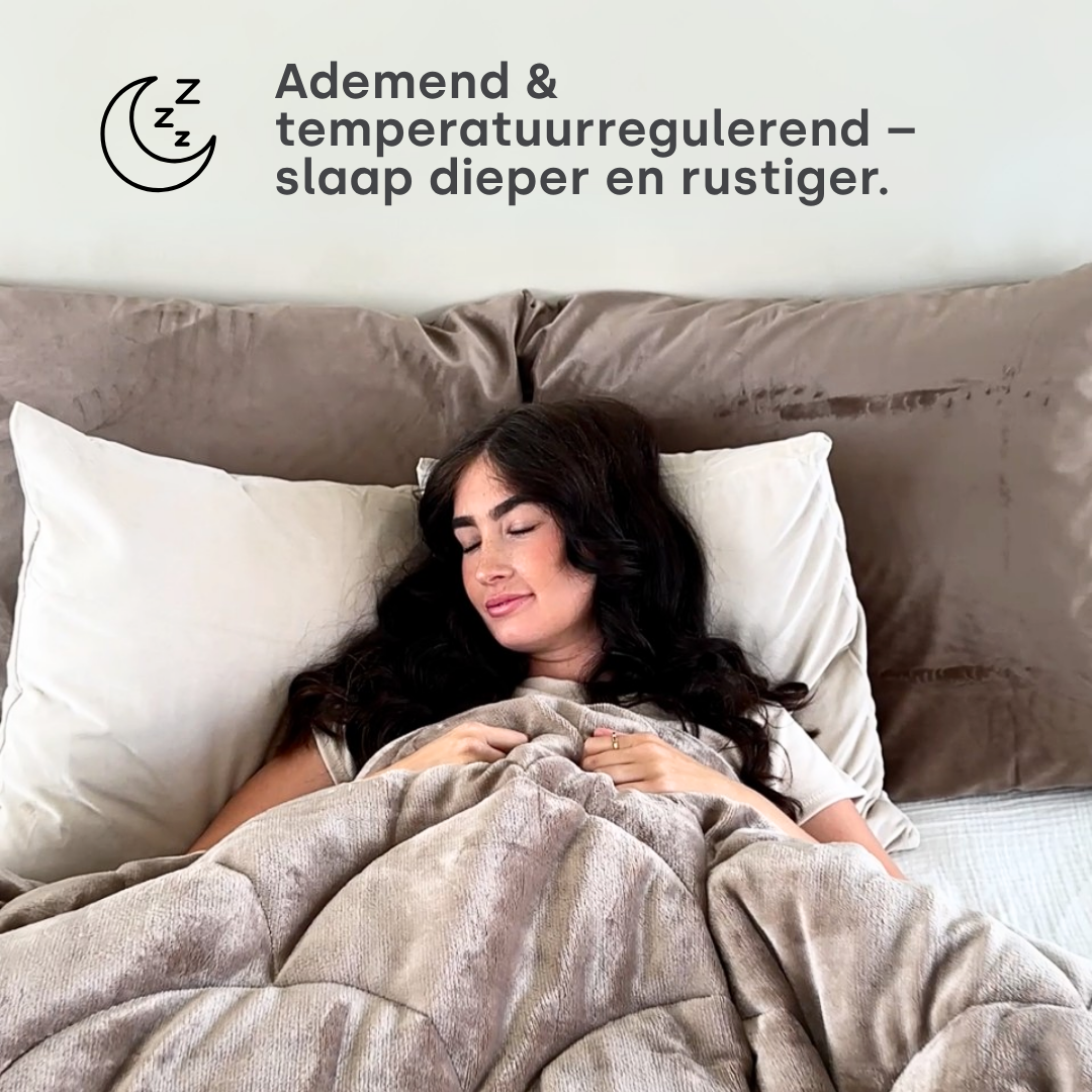 Dekbed Zonder Overtrek Velvet Chenille Taupe/Grey