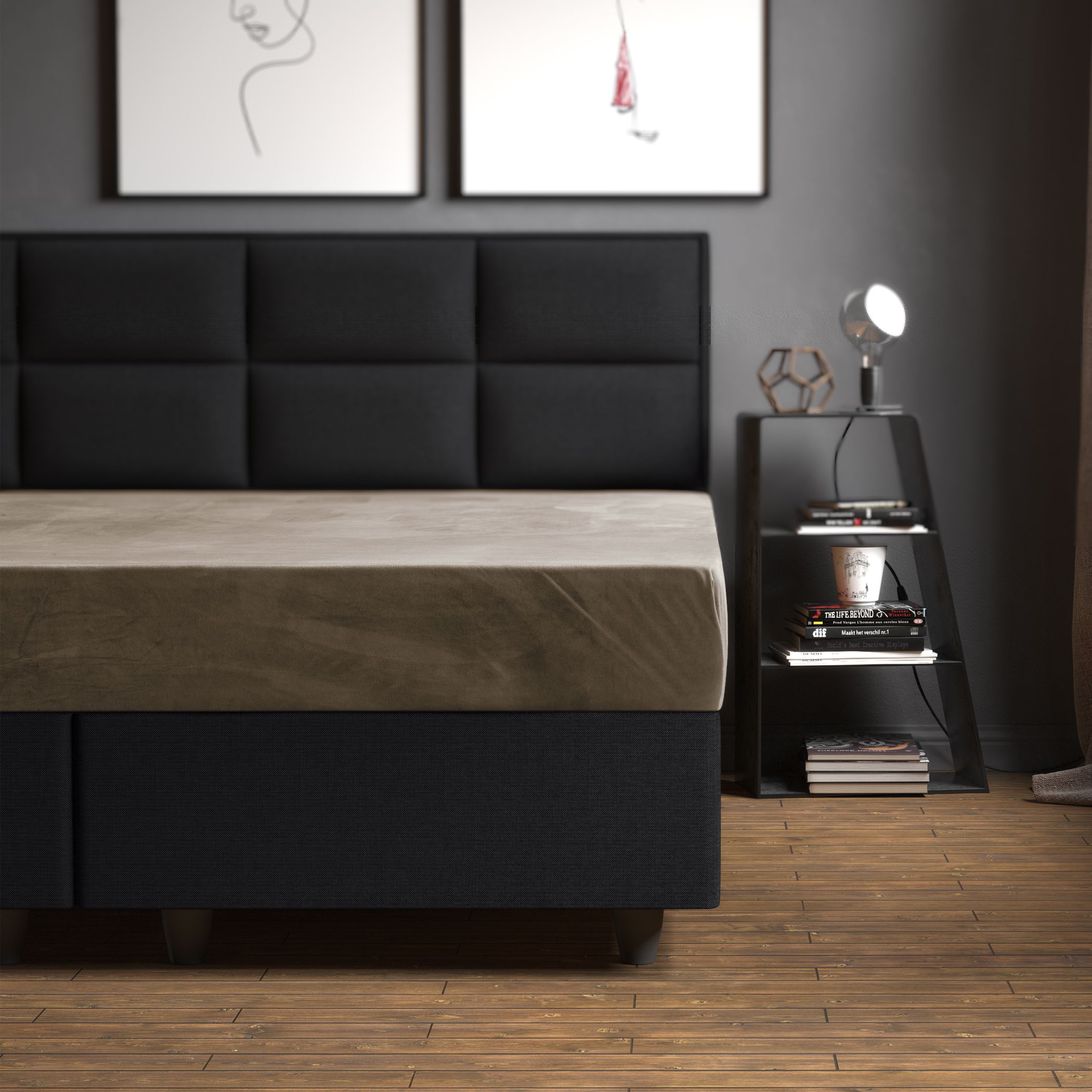 Drap-housse pour matelas - Velours Tan Taupe