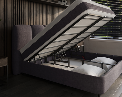 Allure bed met Opbergruimte + Hybrid Pocket 500 Matras  - Nº30 - Antraciet