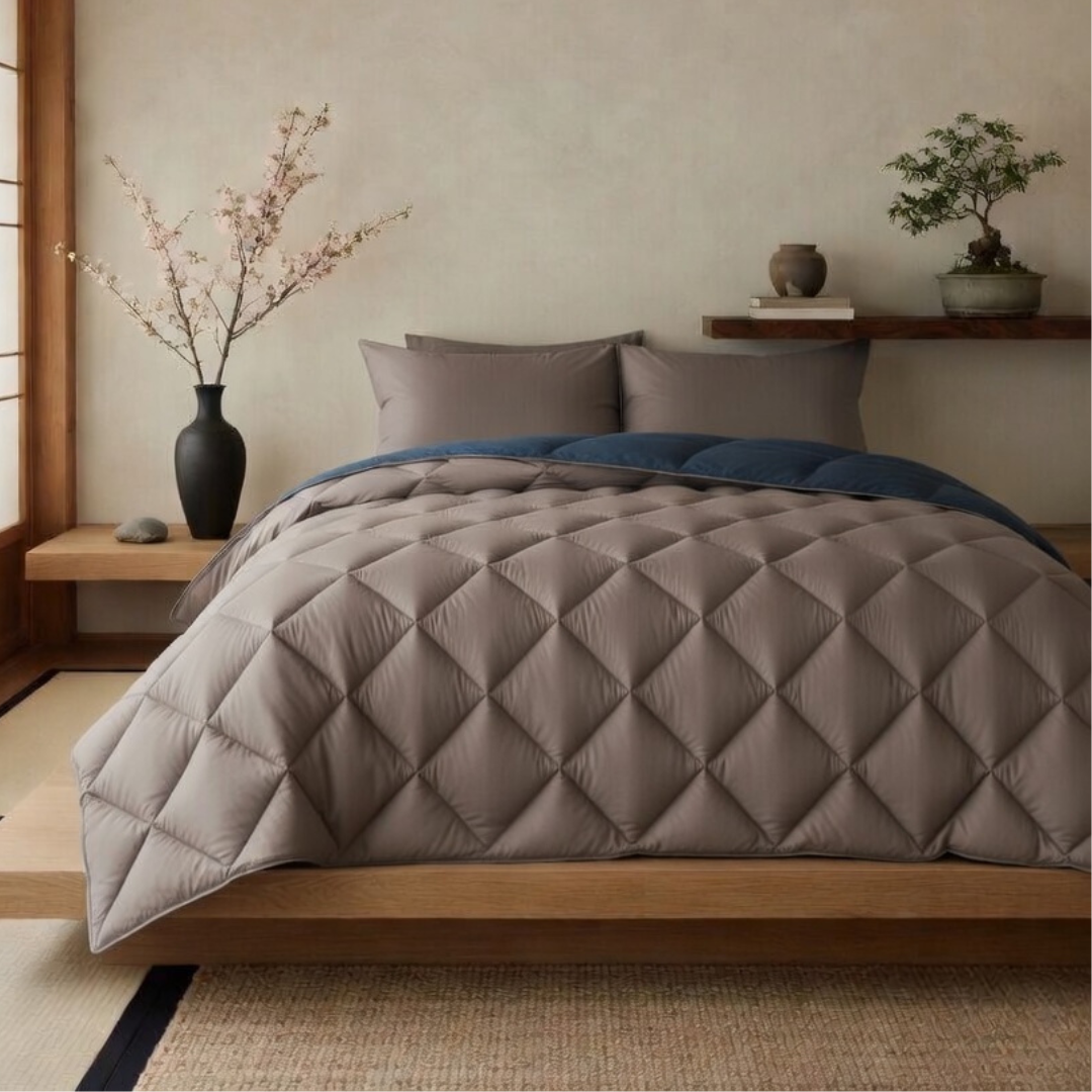 Y-NOT All Year Dekbed Bluestone / Taupe