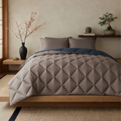 Y-NOT All Year Dekbed Bluestone / Taupe