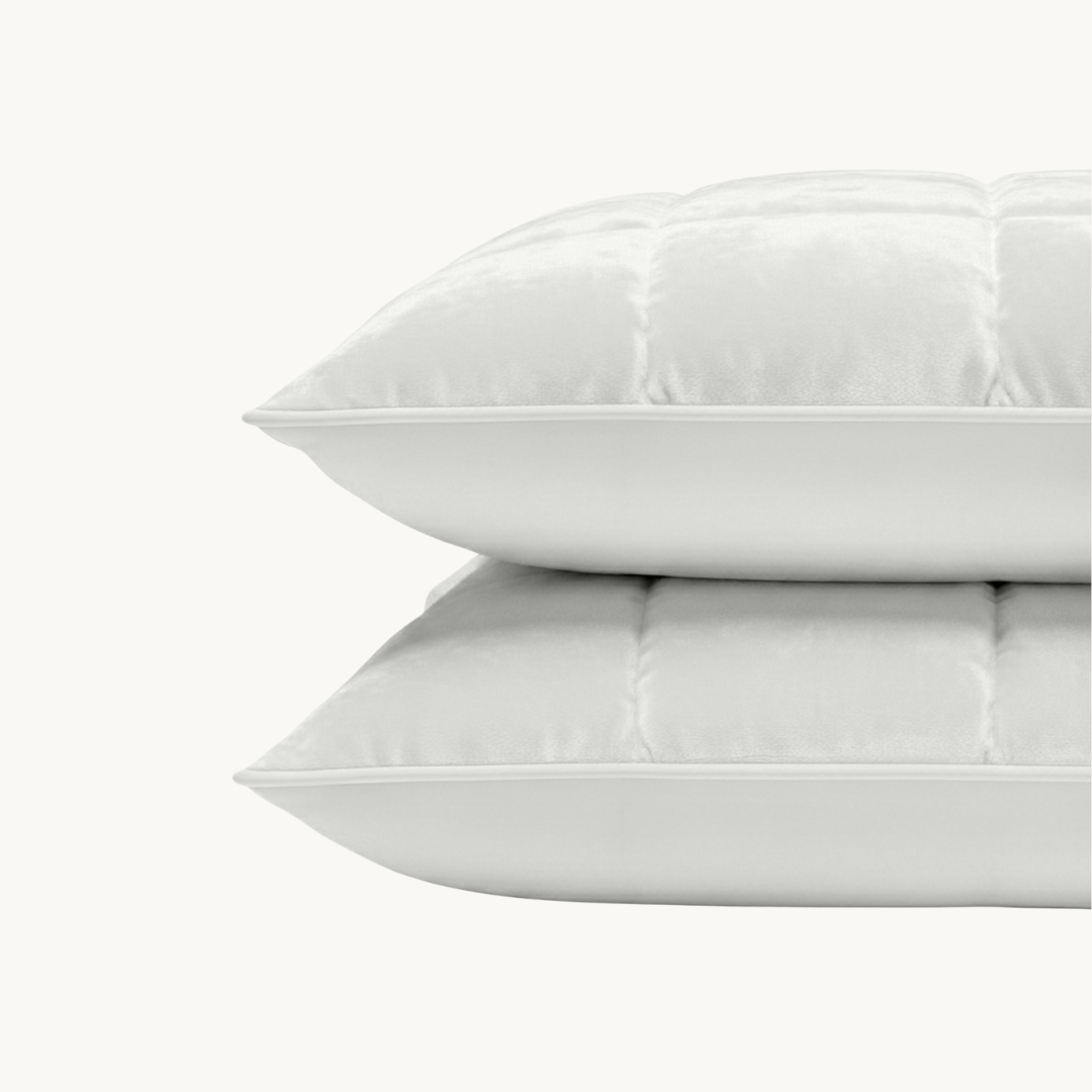 Kussenslopen Vol & Gevoerd Velvet Pearl White  2-Pack 60x70 cm