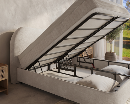 Arcus bed met Opbergruimte + Hybrid Pocket 500 Matras  - Nº29 - Ivory