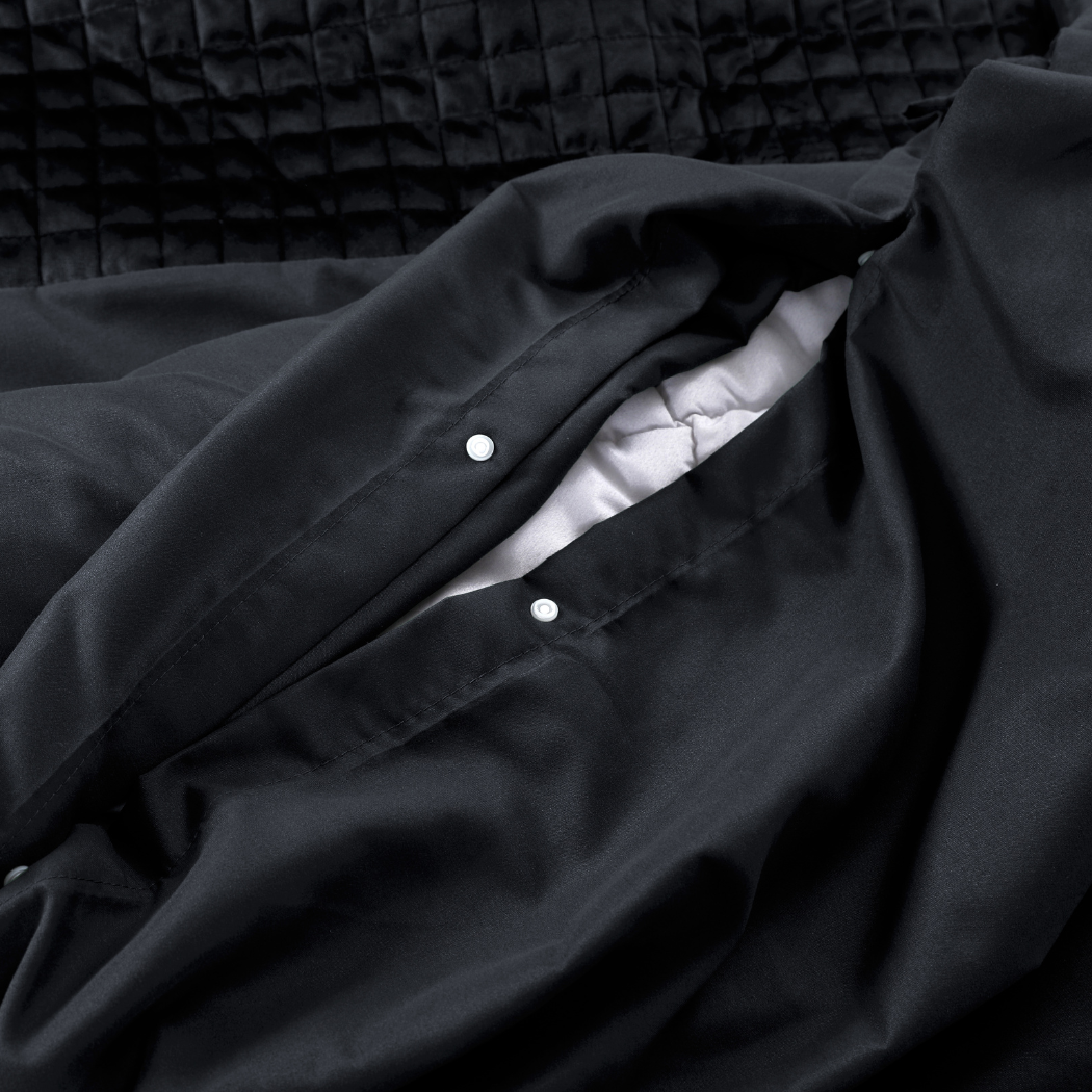 Dekbedovertrek set Velvet Border Obsidian Black