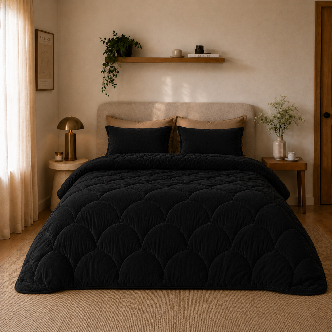 Y-NOT Velvet Dekbed Zwart