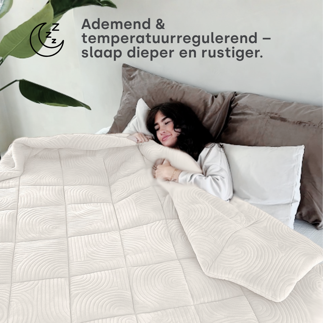 Dekbed Zonder Overtrek Velvet Japandi Pearl White