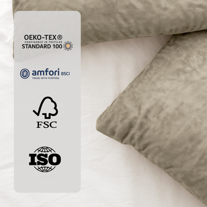 Dekbed Zonder Overtrek Velvet Chenille Taupe/Grey