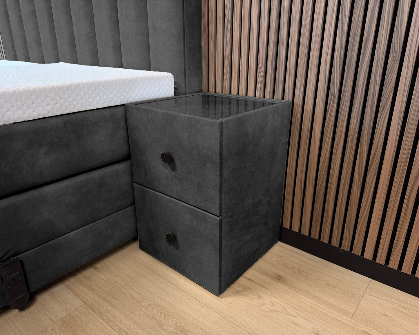 Y-NOT - Elektrische Boxspring - Lumière - Complete set - Nº19 Caviar Dark Gray