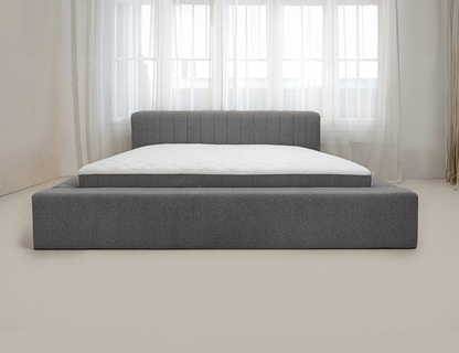 Adore Ledikant Edira Antraciet - Modern laag zweefbed -Nº19 Caviar Dark Gray