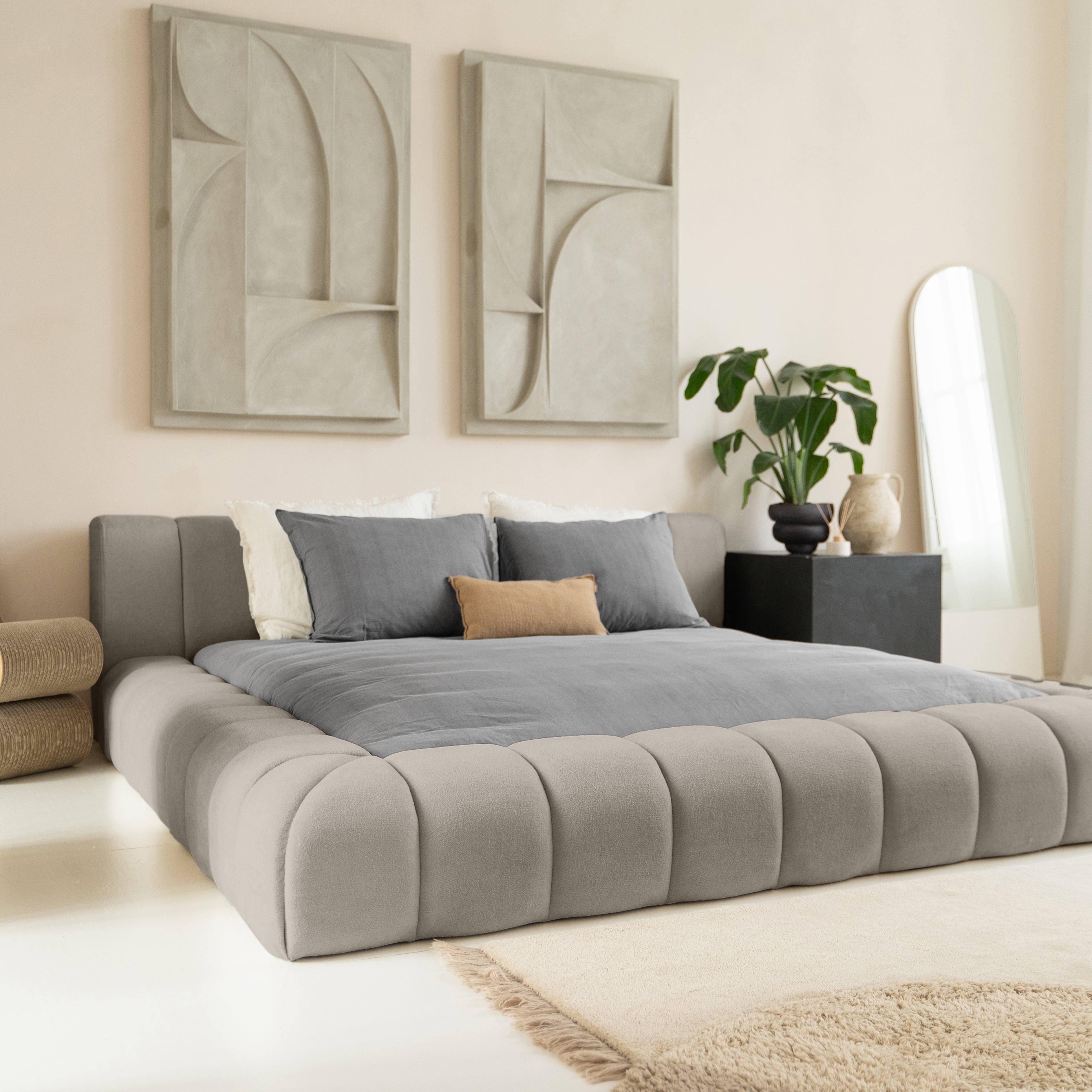 Adore Capuccino Deluxe bed - Modern laag zweefbed - (optioneel) luxe hybride 7-zones pocketvering matras
