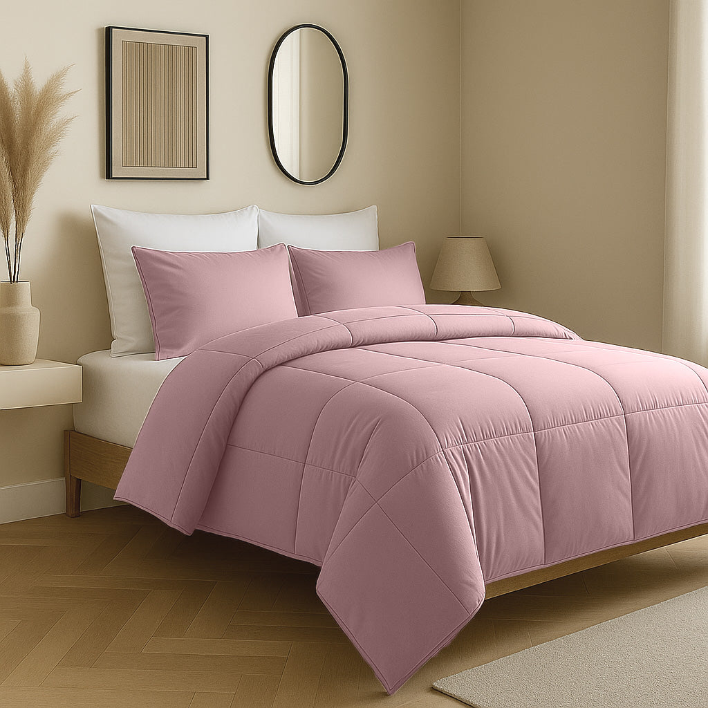 Dekbed Zonder Overtrek Mat Satijn Chalk Pink