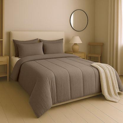 Dekbed Zonder Overtrek Micro Mousseline Taupe