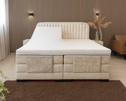 Y-NOT - Elektrische Boxspring - Japandi Rondo - Complete set - Nº29 Ivory