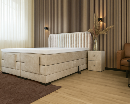 Y-NOT - Elektrische Boxspring - Japandi Rondo - Complete set - Nº29 Ivory