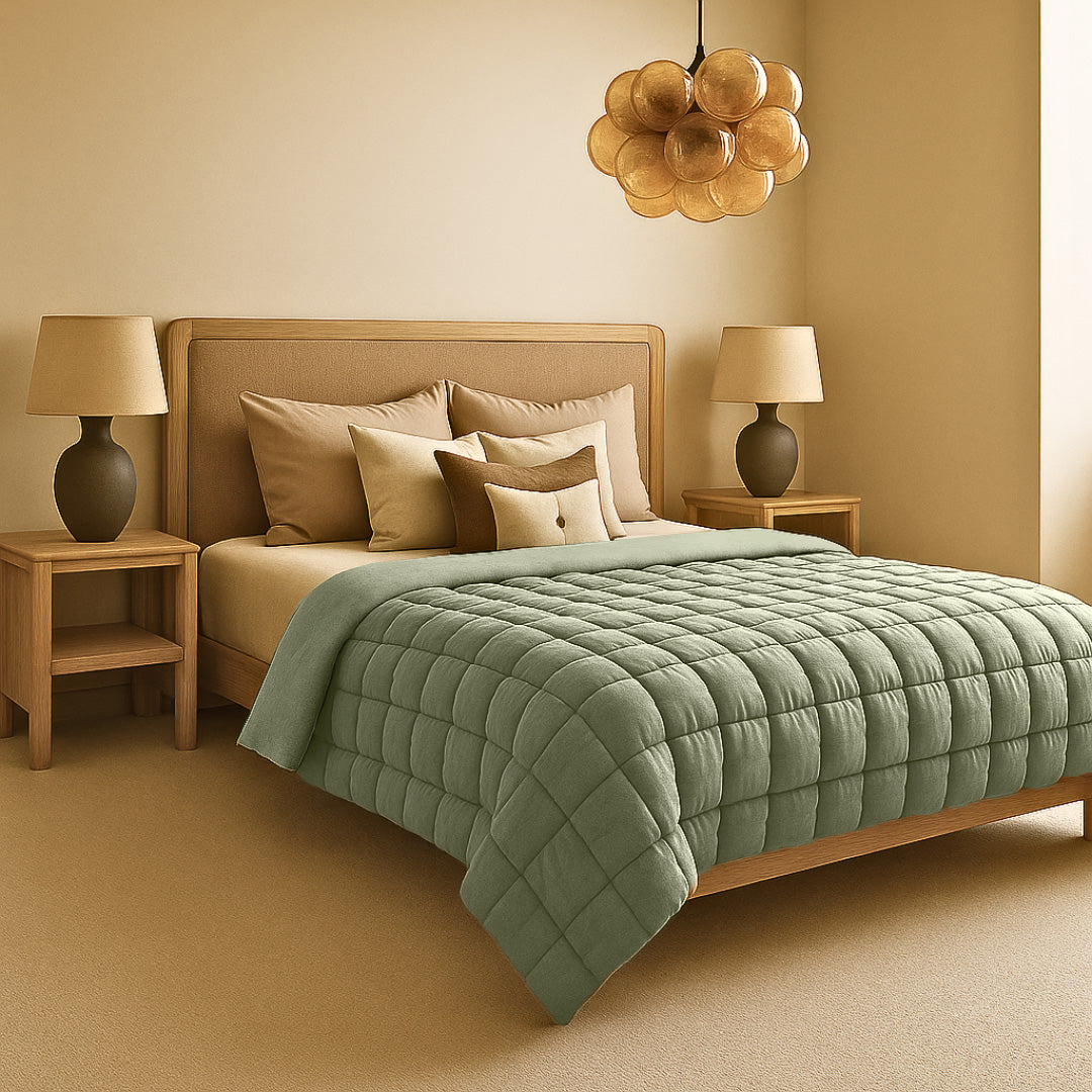 Dekbed Zonder Overtrek Fluffy Cube Pistachio Green