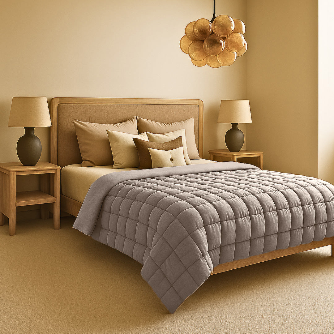 Dekbed Zonder Overtrek Fluffy Cube Warm Grey