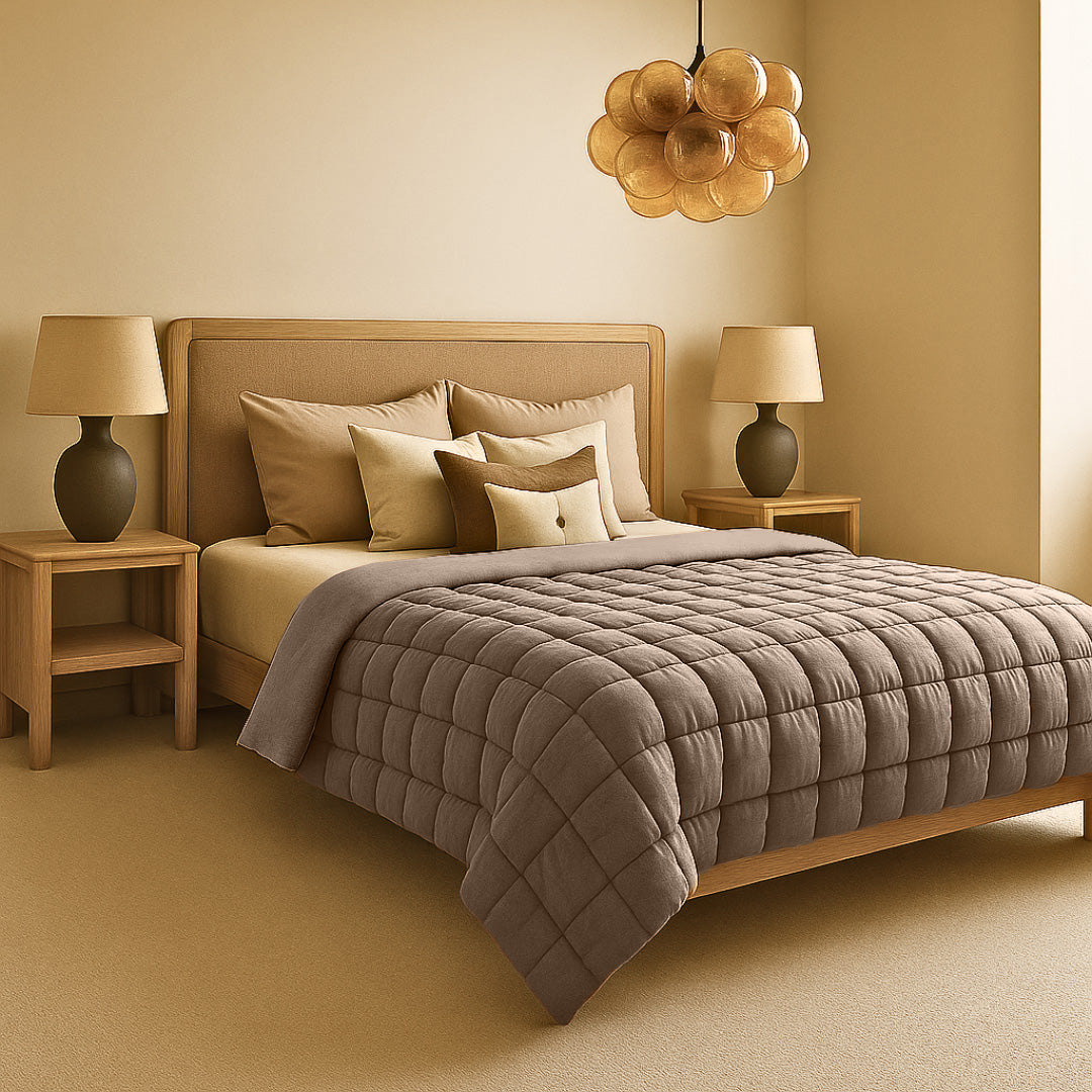 Dekbed Zonder Overtrek Fluffy Cube Taupe