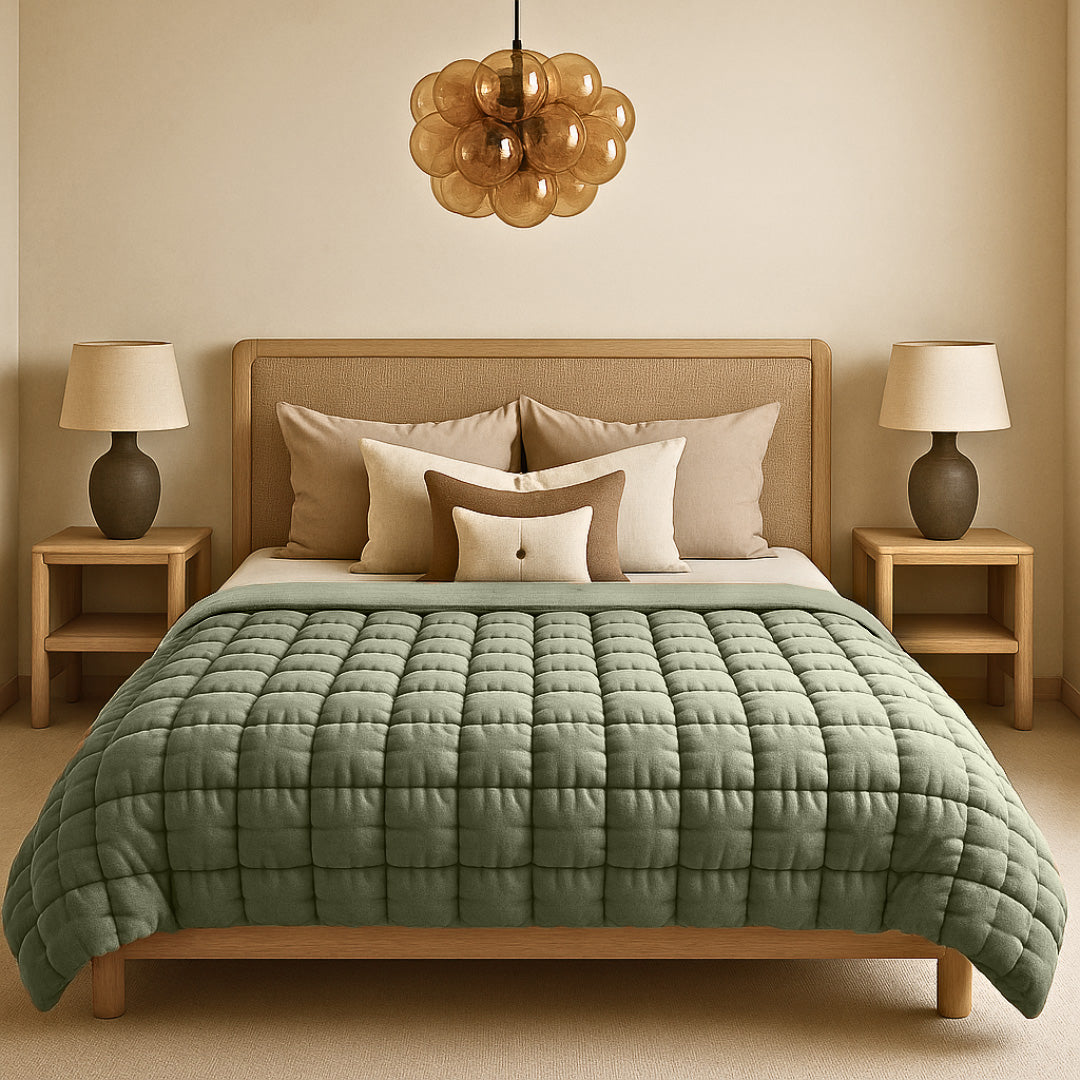 Dekbed Zonder Overtrek Fluffy Cube Pistachio Green