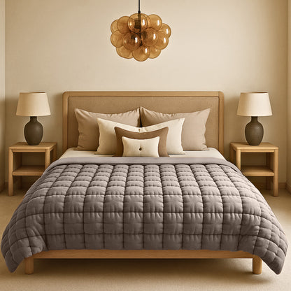 Dekbed Zonder Overtrek Fluffy Cube Warm Grey