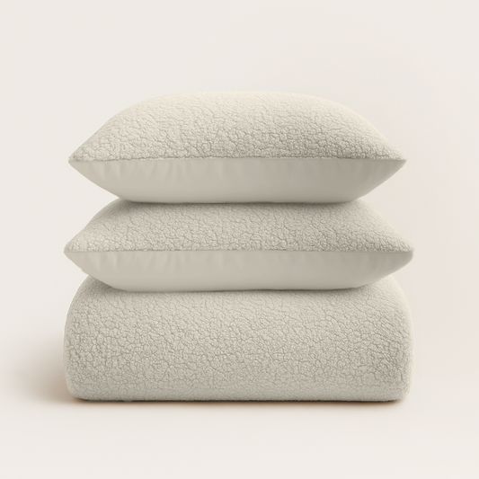 Dekbedovertrek set Teddy Cappuccino White