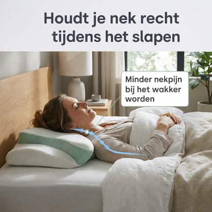 Zijkant van Y NOT Dreampillow Ergonomic kussen met ergonomische golfvorm