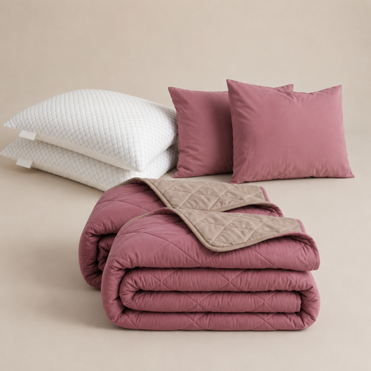 Cooling Comfort Bundel | 2 zomerdekbedden + 2 slopen + 2 Cooling Hoofdkussens | Old Pink